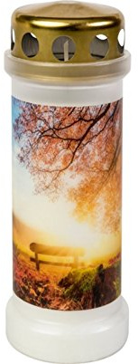 bolsius 12x Grablicht - Dauerbrenner (Motiv Herbst)