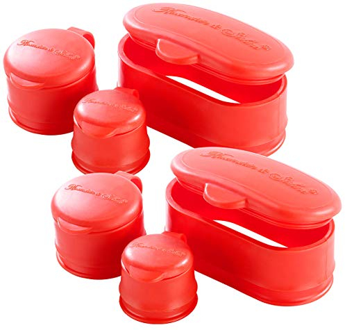 Rosenstein & Söhne Beutelverschluss: 6er-Set Universal-Verschluss-Deckel für Beutel und Tüten (Verschlußclip für Beutel und Tüte, Frischhaltebeutel-Verschluss, Frischhaltedosen)