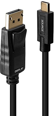 Lindy 43307 câble vidéo et adaptateur 10 m USB Type-C DisplayPort Noir