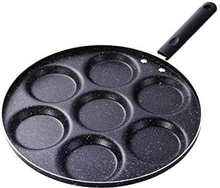 Poêle à Pancakes - Poêle à Frire Ø 30cm antiadhésive en Aluminium pour 7 Mini Pancakes - Crêpes blinis œufs au Plat omelettes légumes