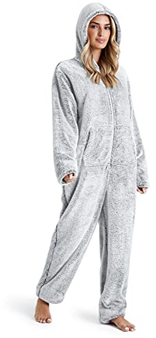 CityComfort Pigiama Intero Donna - Pigiamone Intero in Pile S-XL Caldo e Morbido