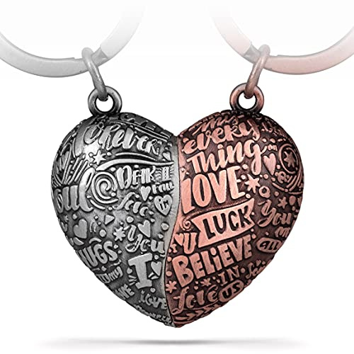 FABACH Herz-Puzzle-Schlüsselanhänger - Liebes-Geschenk für Paare - Ich Liebe Dich Partner-Anhänger - Jahrestag & Hochzeitstag