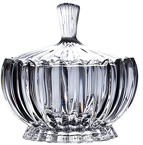 Cristal Verre sucrier Alimentaire Pot de Bonbons Pot Transparent Couvert Biscuit Chocolat Noix collation boîte conteneurs Organisateur décor à la Maison