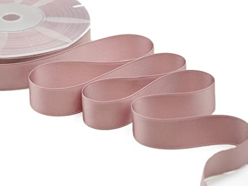 Furlanis - Doppelsatinband, Italienische Gewebe - Antiquarisch Rose, 25 mm x 25 m, altrosa