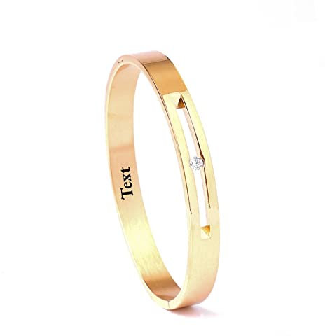 JJDreams Armreif Edelstahl Damen Gravur Armreif Gold 8MM Einfache Stil Armspange Geschenk für Damen