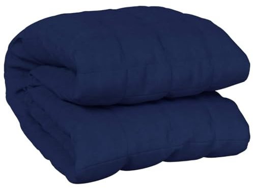 vidaXL Gewichtsdecke Therapiedecke Schwere Decke Schlafhilfe Entspannungsdecke Einschlafhilfe Schwerkraftdecke Blau 150x200cm 7kg Stoff