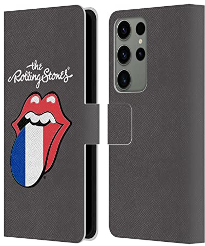 Head Case Designs Officially Licensed The Rolling Stones France International Licks 1 Leather Wallet Case Compatible with Samsung Galaxy S23 Ultra 5G