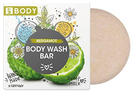MY BODY handgefertigtes festes Body Wash in Papierschachtel, für alle Hauttypen, Naturkosmetik, ohne Mineralöle und, handgefertigt in Deutschland, Duft: Bergamotte