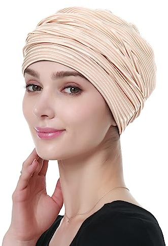 Alnorm Falten-Turban Stilvolle Tücher Geschenke Chemo Kopfbedeckung für Frauen