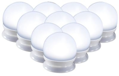 DOITOOL LED Spiegelleuchten Kunststoff 10 Stück 3 Farbtemperaturen 5v USB | Schminktisch und Badspiegel, Romantischer Stil, Weiß, mit Druckknopf, Augenschonendes Licht, Einfache Montage