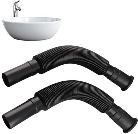 2 Pièces Tuyau de Vidange D'évier 31/32mm de Diamètre Extensible 320-750mm Tuyau de Vidange Tubulaire de Lavabo Tuyau D'extension de Tuyau D'évier Flexible Pour Salle de Bain