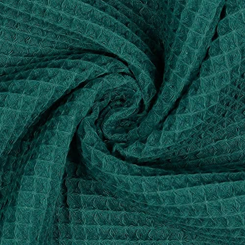 Waffelpique aus 100% Baumwolle – Oeko-TEX Standard 100 – Waffelstoff Meterware – viele Farben – 148 cm breit – 250 g/m² – für Babydecken, Handtücher, Bademäntel, Kleidung & Deko (petrol)