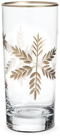 Abbott Collection Gold Snowflake Cocktail Highball Glass (16oz)