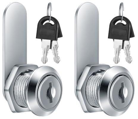 2 Pcs Cabinet Locks, 16 mm Letterbox, Cupboard with Key, Mailbox, Security Drawer for Furniture Door Post Box (2)