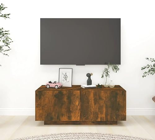 CFODOJ Möbelartikel TV-Schrank Räuchereiche 100x35x40 cm Holzwerkstoff
