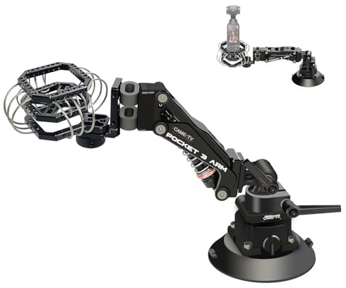 CAMETV Kamera Auto Saugnapfhalterung für DJI Osmo Pocket 3, Action Kameras Autohalterung Stabilisator, Multifunktionaler Stoßdämpferarm Kompatibel mit DJI Osmo Pocket/Gopro/Insta360/Phone(PK03)