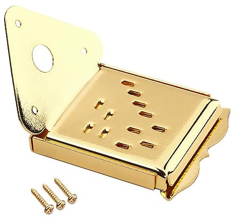 TOGEVAL Mandolin Tailpiece Métal Doré Avec Vis Pour Guitare Et Mandoline Améliore Look De Votre Instrument
