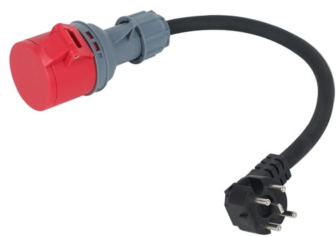 Perilex Adapter 16A auf CEE, 16A Winkelstecker auf CEE Kupplung ca 0,5M Kabel 5G2,5mm²