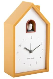Karlsson Wecker Modern Cuckoo - Gelb - 12x6x20cm | Rechteck - skandinavisch - Thermoplast - Wecker für Schlafzimmer
