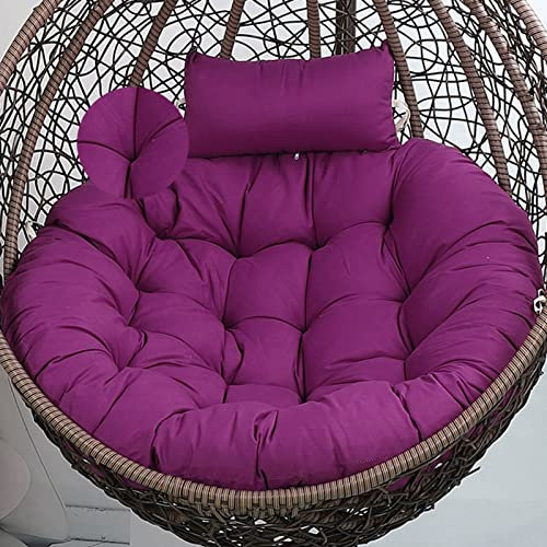 Ersatz-Sitzpolster für Hängestuhl, weich, dick, bequem, zum Aufhängen von Eierstühlen, 105 cm, Rattan, für den Außenbereich, Garten, Violett