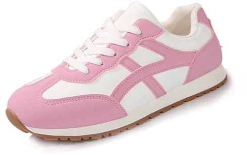 MODSGUE Sportschuhe Damen Sommer Schnürung Up Walkingschuhe Flache Sneaker Mode Turnschuhe Bequem Sportschuhe Freizeitschuhe Atmungsaktive Modisch Schlupfschuh