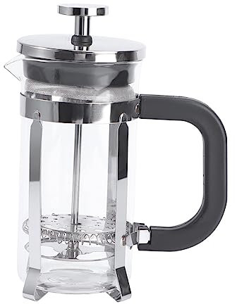LABRIMP Ergonomic Handle Big Plunger Button Heat Resistant Glass Portable Coffee Maker Tea Pot
