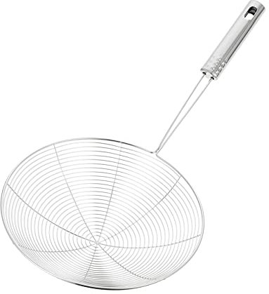 Mipcase 1Pezzi Schiumarola Acciaio Inossidabile Rete per Pasta Spaetzle e Frittura Utensile Professionale Facile Appendere