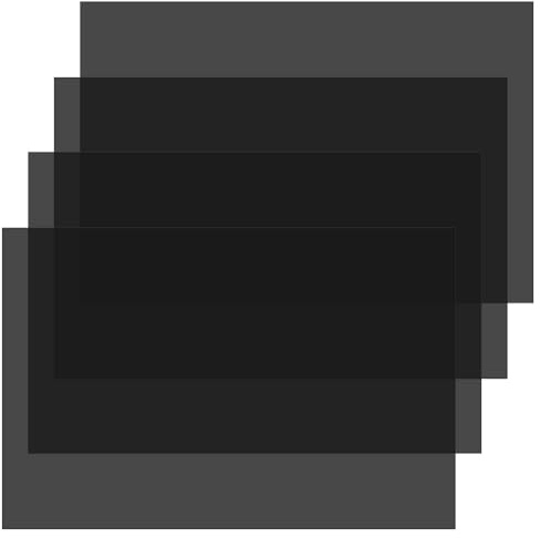 BENECREAT 4 pz Fogli di Pellicola Polarizzata， Polarizzatore Adesivo Rettangolare Da 30x20cm Lineare, Filtro Polarizzatore PET per La Riparazione Dello Schermo LCD, Didattica Della Fisica