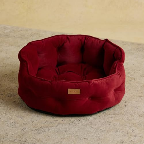 Rosewood x Joules Chesterfield Haustierbett, klein, luxuriöses Samt-Hundebett mit rutschfestem Boden, extra Polsterung & stützendem Kissen, stilvolles Sofa-inspiriertes Design, bequemer Ruheplatz