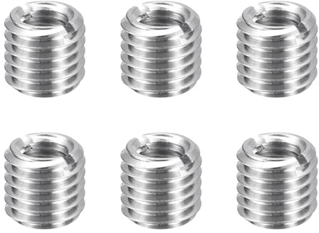 QUARKZMAN Gewindeeinsatz M12 auf M8 x 10mm Edelstahl 6 Stk | Reduziergewinde Metrische Selbstschneidende Gewindehülse Gewindeadapter für Möbel Reparatur DIY Mechanikbauteile