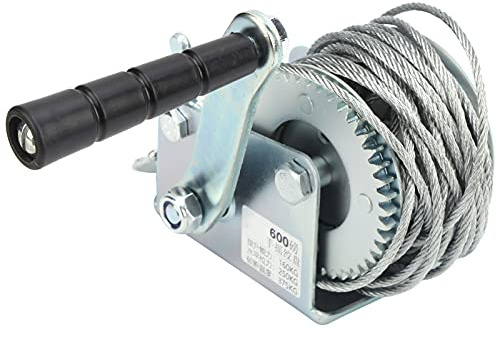 Keenso 600lbs Self-Locking Manual Hand Winch for Lifting in Mines and Warehouses, Alloy Steel Construction