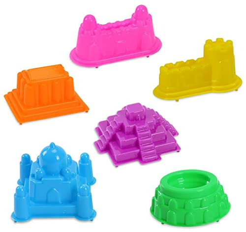 6 Stück Strand-Sandspielzeug aus weichem Kunststoff für Kinder, Kleinkinder, Sandkasten, Burgbauformen