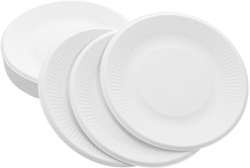 Yardwe Platos Desechables de Papel Grueso de 15 CM Paquete de 200 Unidades Bandejas Redondas para Postres Aperitivos y Fiestas como Bodas Cumpleaños y Picnics