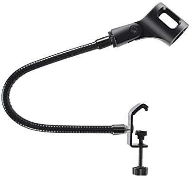 Lobamop Support de Microphone Flexible Col de Cygne Bureau Pince Support Microphone Bras éQuipement D'Enregistrement pour RéUnion ConféRence Podcast