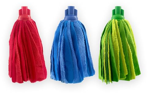 Pamex - Fregona Microfibra Tiras Polilove Suave Absorbente - Caja 24 Unidades Colores Surtidos