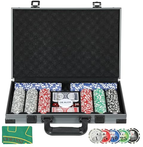 SPORTNOW Mallette de Poker Coffret de Poker Complet 400 Jetons Boîtier ABS