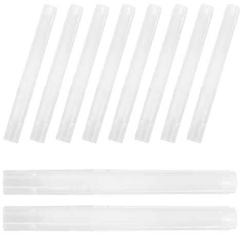 Lurrose Lot de 10 Marqueurs Rechargeables Vides Blancs à Pointe Fine, Stylos à Peinture Vierges à Remplir pour Graffiti, Loisirs Créatifs et Peinture sur Verre, Céramique, Pierre
