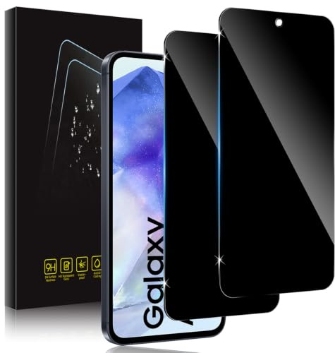 Holilo Privacy Pellicola Protettiva per Samsung Galaxy A55 5G, 2 Pezzi Anti Spy in Vetro Temperato, Pellicola Durezza 9H Protezione Schermo Sensibile Anti-Graffio