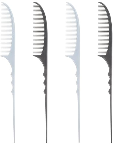 Generico Pettini Antistatici Pettine lo Styling e Districante Set 4 in Fibra di Carbonio per Parrucchiere Chioma Secchi e Crespi, per Occasioni Formali e Party