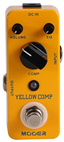 MOOER Yellow Compressor Comp guitar pedal bass compressor, True Bypass guitar compression, adjustable EQ and volume, portable mini size.