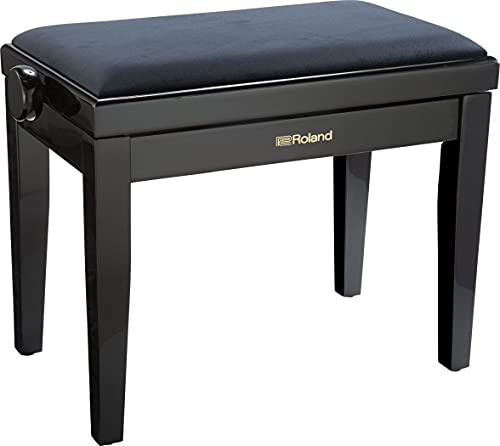 Roland RPB-220PE Banc de Piano Finition Ébène Poli avec Assise velours-RPB-220PE, Noir
