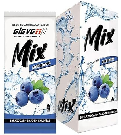 Eleven Fit Mix Instantáneo Sabor Arándano | Prepara 1.5L de Bebida Saludable, Sin Azúcar y Baja en Calorías | Ideal para Mezclar con Agua y Mejorar tu Dieta | Caja de 12 Sobres