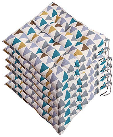 AGDLLYD Stuhlkissen 40x40cm 6er Set,Sitzkissen für Stühle Indoor und Outdoor - Bequeme Stuhlauflage - Steppkissen weich und robust bunt (C)
