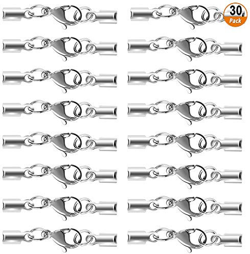 Karabinerverschluss 30 Stück Edelstahl Kettenverschluss Schmuck Herstellung Zubehör für DIY Armband Halsketten Silber