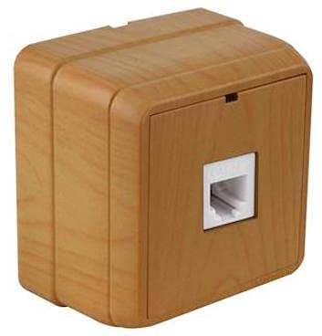 Aufputz Netzwerk RJ45 CAT5 Dose Holz Optik/Holzfarben · Eiche Imitat (Eichenfarben) · IP20 · Mutlusan · AP Serie BRON