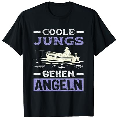 Coole Jungs gehen Angeln lustiges Fische Sportfischer Angler T-Shirt