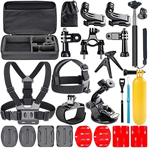 Navitech Kit Combinado De Accesorios para Cámara De Acción 18-en-1 - Compatible con la GoPro Hero 7 Silver - Waterproof Cámara De Acción