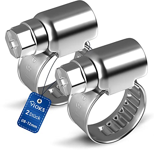 VIOKS Schlauchschellen Schellen Poolschlauch 2x 8-12mmØ 9mm Breite Rohrschelle Schlauch Schellensatz für Wasserschlauch Waschmaschine Pool/Schlauchklemme Klemmschelle Waschmaschine Abfluss Adapter