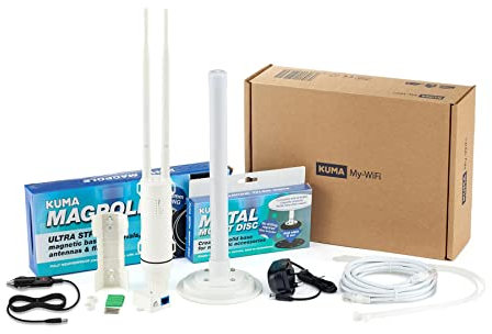 KUMA My-WiFi Outdoor Extender Booster - 600Mbps Long Range Internet Repeater for Garden Office, CCTV Security & Gaming - Weatherproof Signal for Motorhomes, Pubs & Outbuildings - 12V/240V