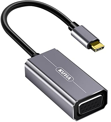 KUYIA USB C to VGA Adapter, Type-C Male to VGA Female Adapter Compatible with Google Chromebook Pixel, Mac Book Pro, Lenovo 900 and more